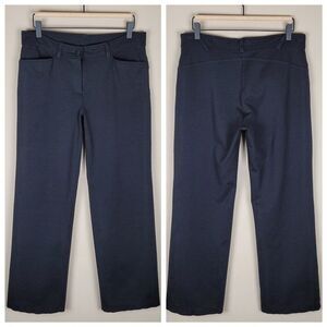 Eileen Fisher Stretch Knit Rayon Nylon Straight Leg Pants Black Size S